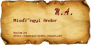Misángyi Andor névjegykártya
